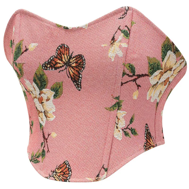 Women's Satin Corset Top Sexy Backless Strapless Bustier Party Crop Top