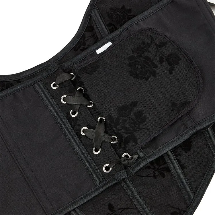 Womens Sexy Overbust Corset Bustier Open Back Crop Top Y2k Tummy Control